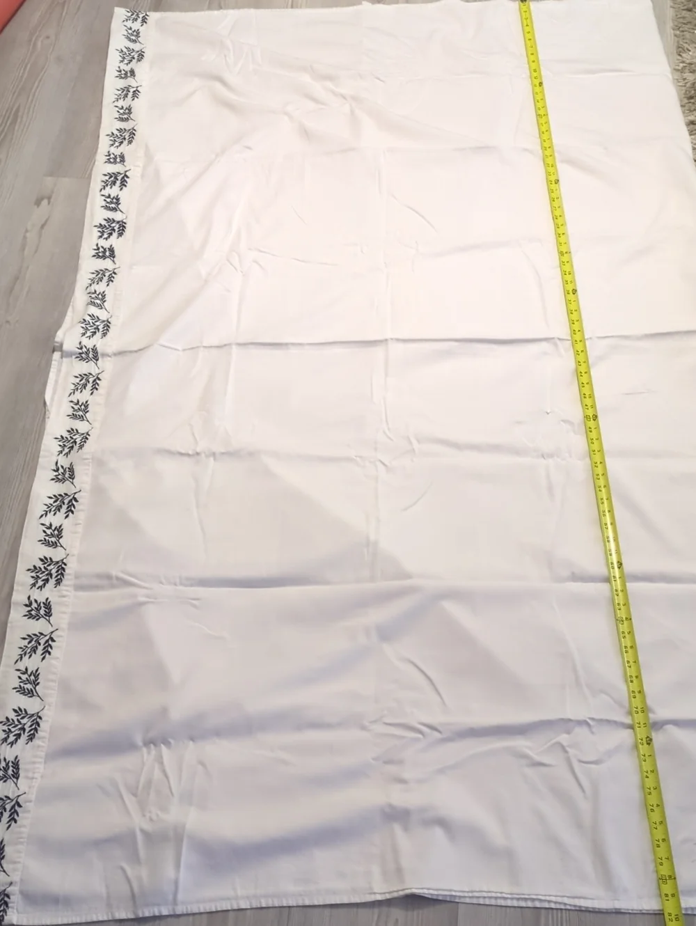 Royal Heritage Home 100% Cotton Full Sheet Set White Black Embroidered 4 Pc